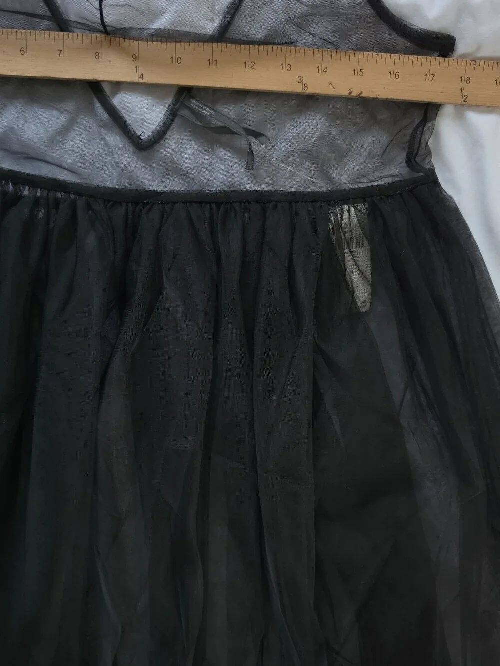 Anthropologie Black Sheer Slip Tulle Midi Dress - Picture 6 of 7